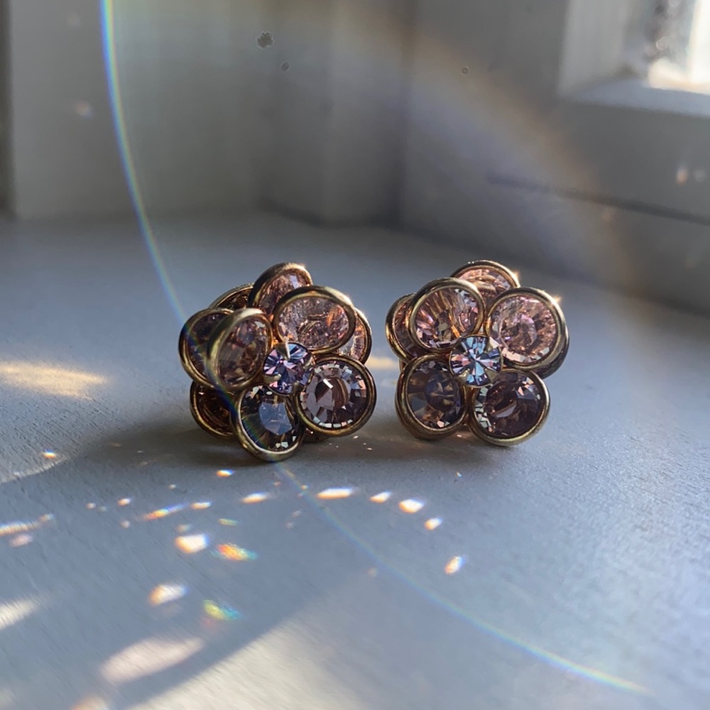 Amelia Rose gold and lavender semi precious earrings